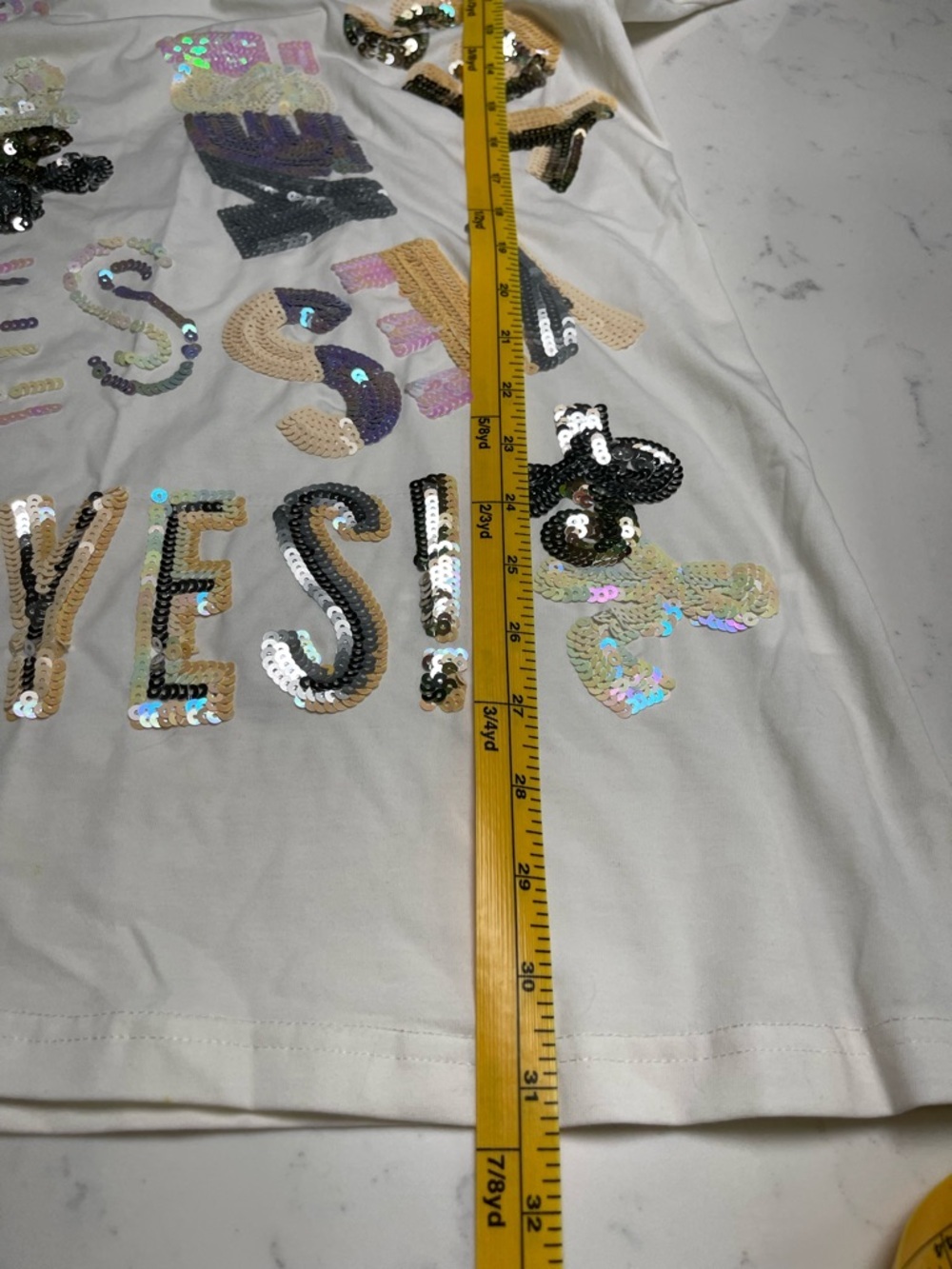 Queen Of Hearts Sequin Embellished 'YES!' Graphic T-Shirt Dress Size Small - Picture 10 of 10